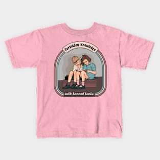 Forbidden Knowledge With Banned Books Kids T-Shirt